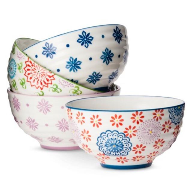 Boho Boutique™ Floral Ceramic Cereal Bowl Set of 4 product details page
