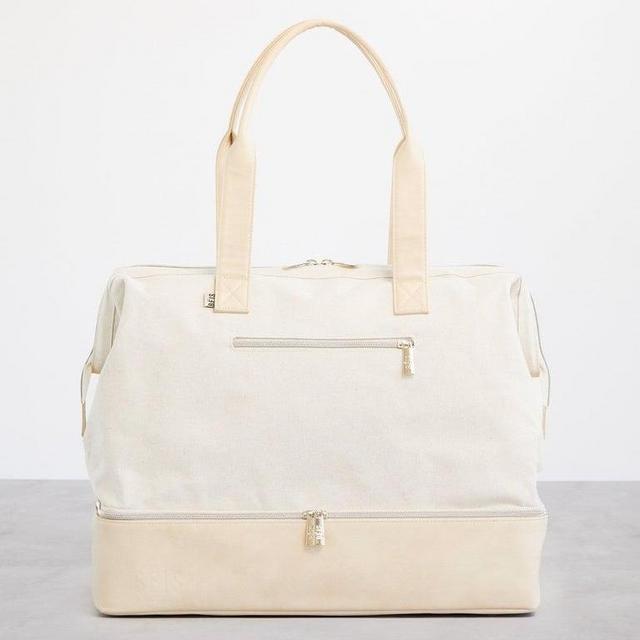 Beige Weekender Travel Bag