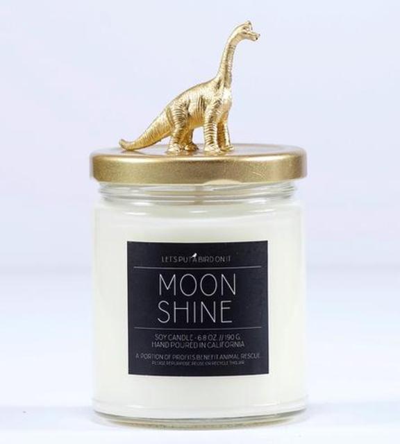 Gold Brachiosaurus Soy Wax Jar Candle