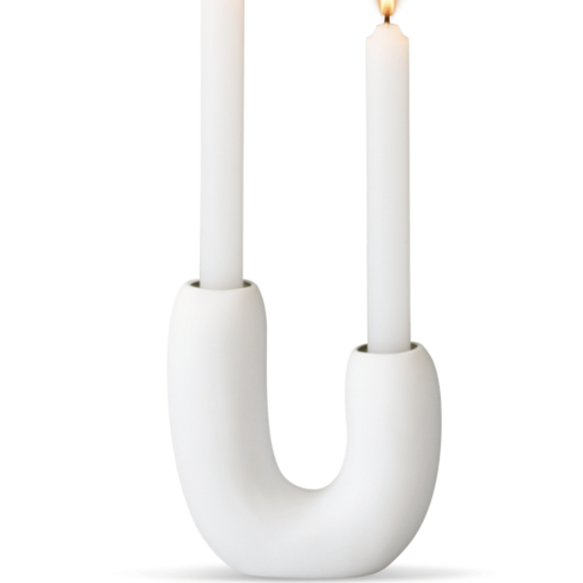 U Candle Holder in White, from Tina Frey