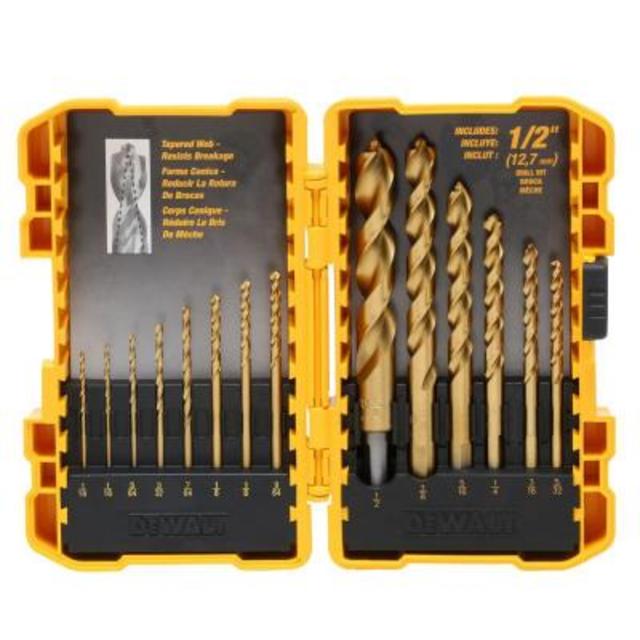 Titanium Pilot Point Drill Bit Set (14-Piece)