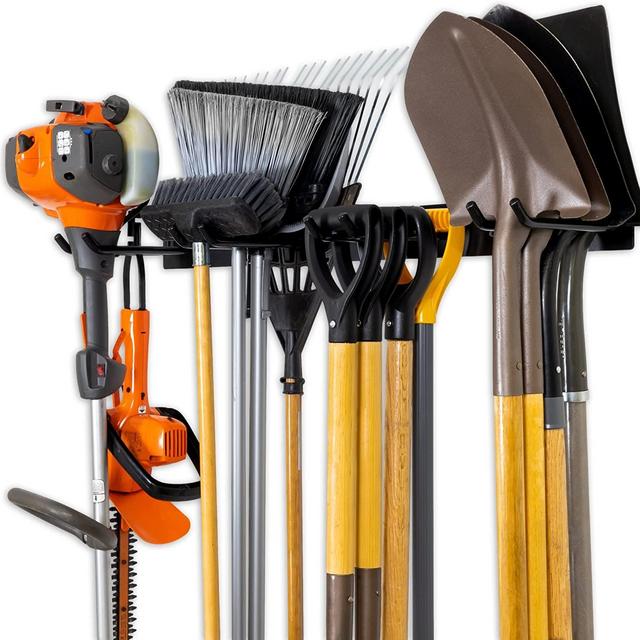 StoreYourBoard BLAT Garage Garden Tool Organizer Wall Mount, Garage Organization and Storage, Shovel & Rake Hangers Yard Tool Rack, Industrial Steel Holds 250 Pounds