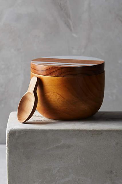 White Stripe Salt Cellar