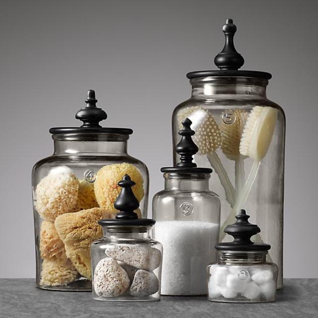 Turned Finial Glass Jar Collection - Medium