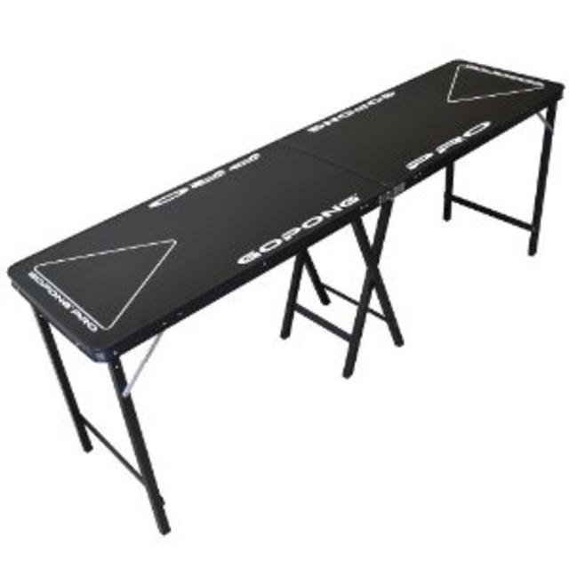 GoPong PRO 8 Foot Premium Beer Pong Table - Heavy Duty (Black, 36-Inch Tall)