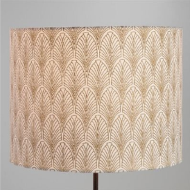 Gold Fan Cotton Drum Table Lamp Shade | World Market