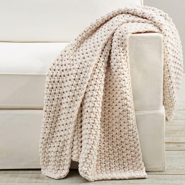 Bayside Seed Stitch Throw Blanket - Ivory