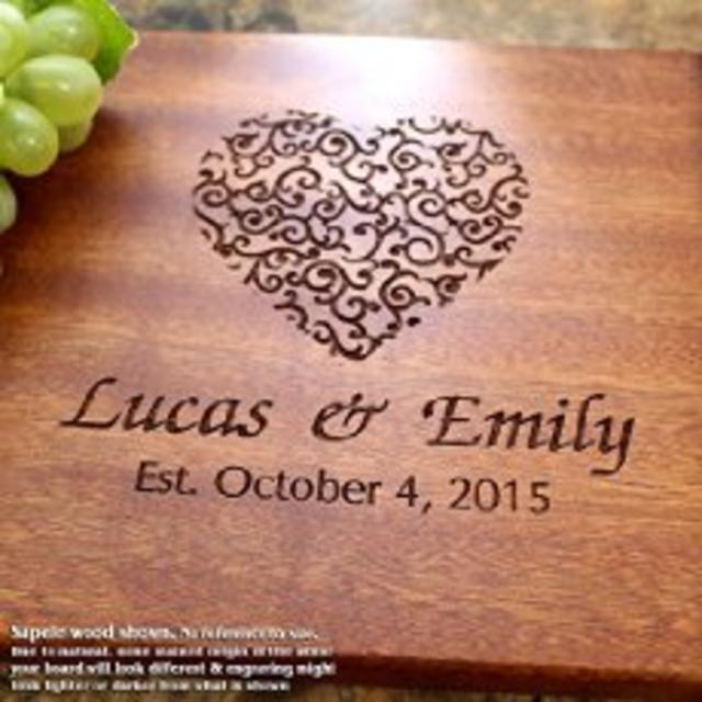 Classic Swirl Personalized Engraved Cutting Board- Wedding Gift, Anniversary Gifts, Housewarming Gift,Birthday Gift, Corporate Gift, Award, Promotion. #002