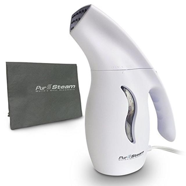 PurSteam Fabric Steamer, Fast-Heat Aluminum Heating Element With Travel Pouch, 180ml Capacity Perfect for Home and Travel