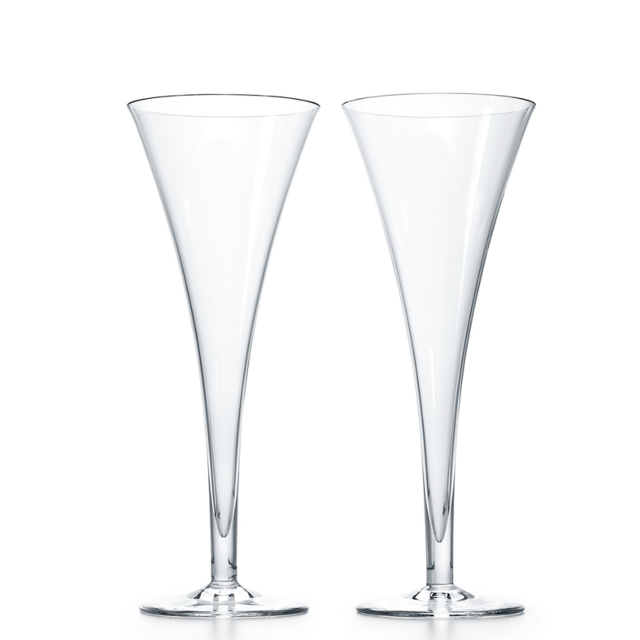 Trumpet flute in crystal, set of two. | Tiffany & Co.