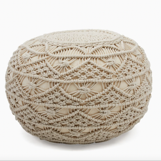 Sunburst Macrame Pouf