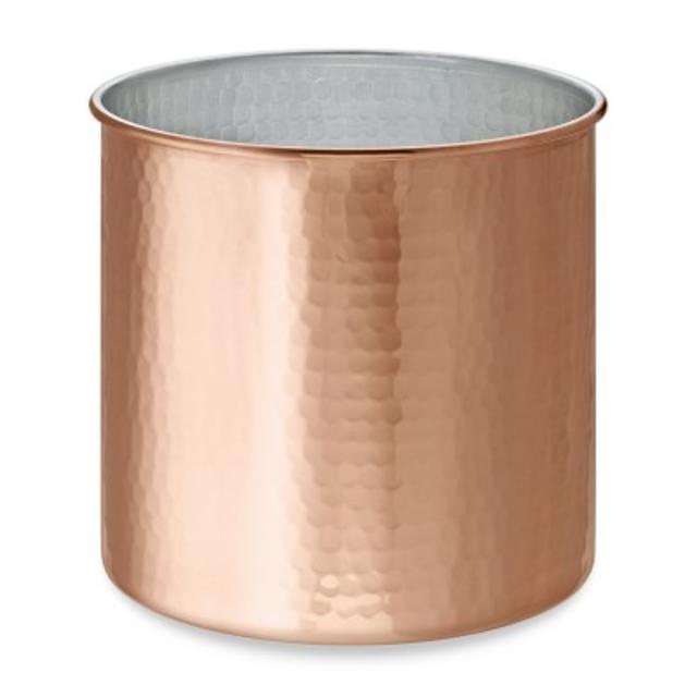 Hammered Copper Partitioned Utensil Holder