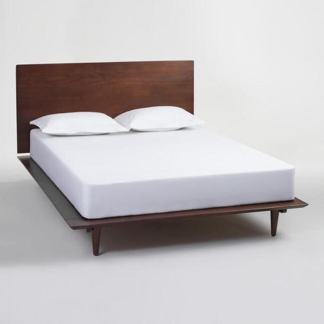 Walnut Brown Wood Barrett Queen Bed