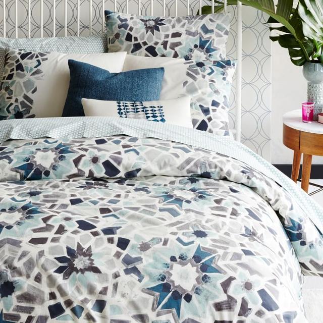 Organic Stained Glass Floral Duvet Cover