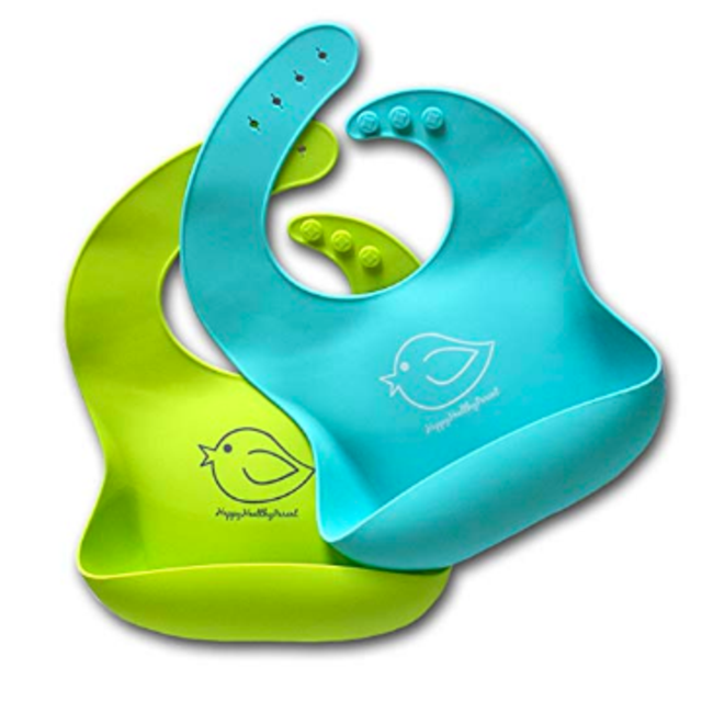 Waterproof Silicone Bib Easily Wipes Clean! Comfortable Soft Baby Bibs Keep Stains Off!