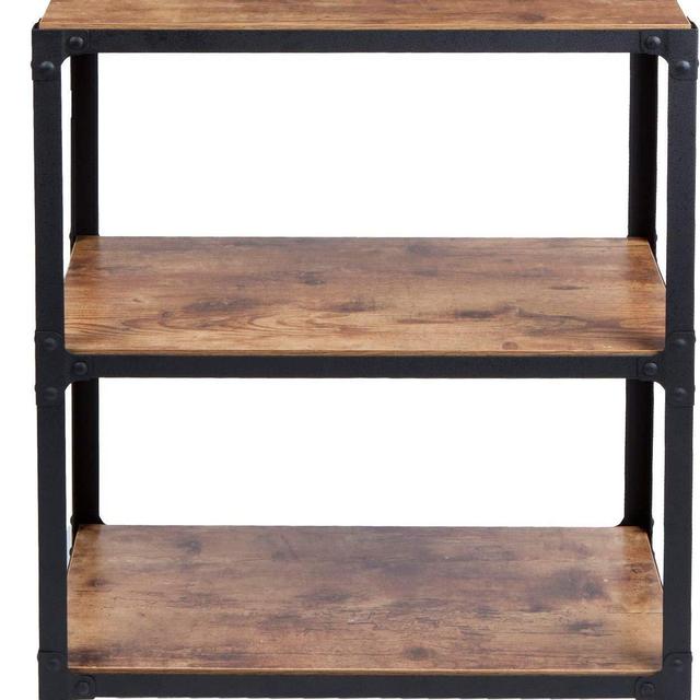 Mind Reader Charm 3 Tier Wood/Metal Utility Cart, Black