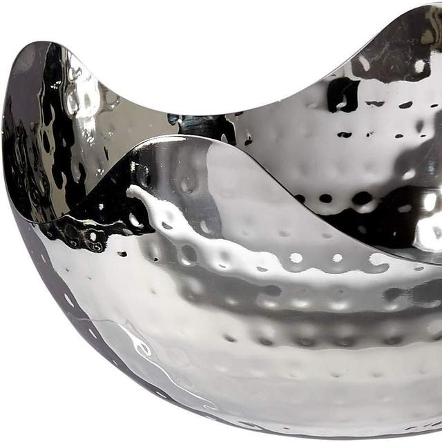 Hammered 8-Inch Stainless Steel Wave Serving Bowl