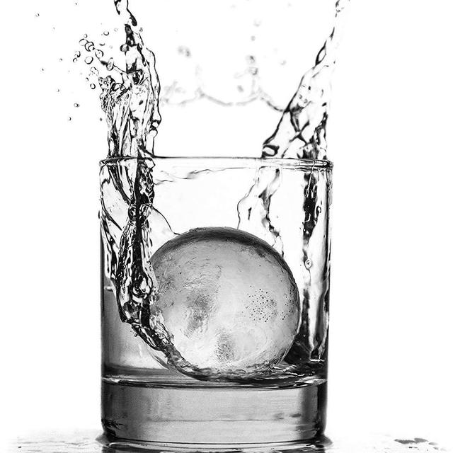 glacio Large Sphere Ice Mold Tray - Whiskey Ice Sphere Maker - Makes 2.5 Inch Ice Balls
