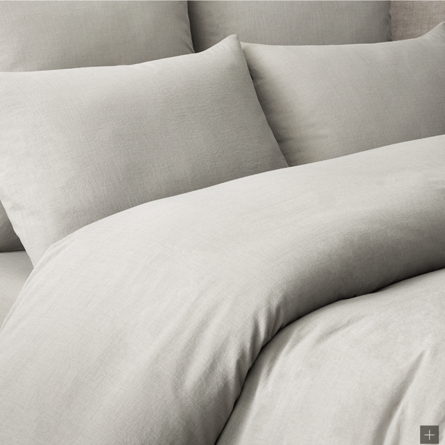 ITALIAN GARMENT-DYED LINEN DUVET COVER KING - MIST