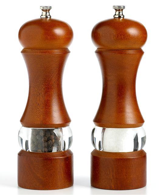 Martha Stewart Collection 7.5" Walnut Acrylic Salt and Pepper Mill