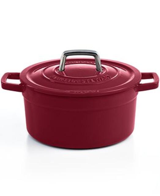 Martha Stewart Collection Collector's Enameled Cast Iron 3 Qt. Round Casserole - Cranberry