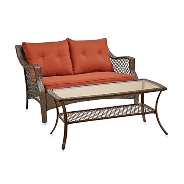 Stratford 2-Piece Wicker Loveseat Set