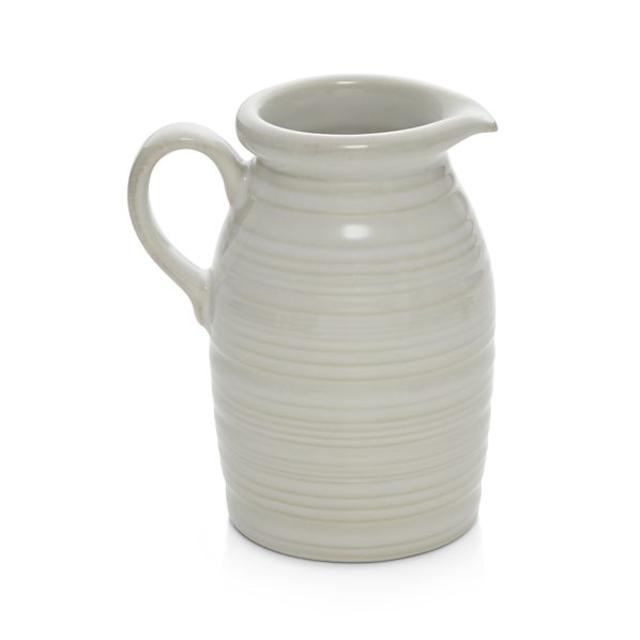 Crate & Barrel Farmhouse White Syrup Pitcher