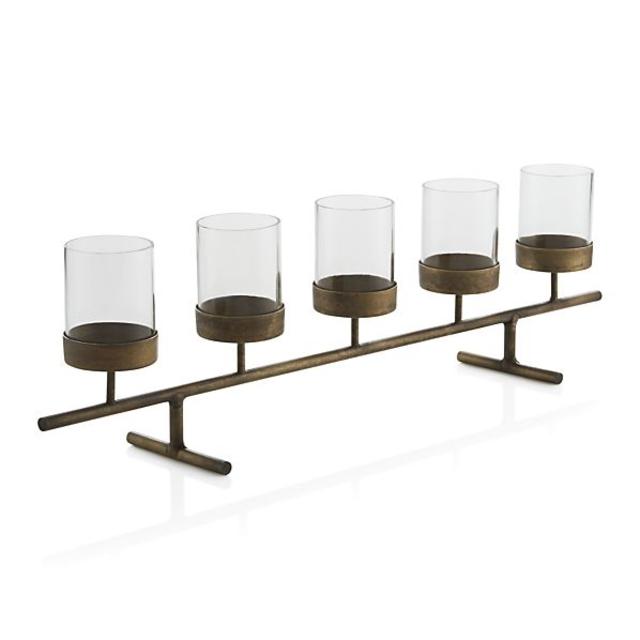 Crate & Barrel Asta Brass Tea Light Centerpiece