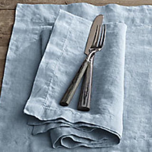 Restoration Hardware Stonewashed Belgian Linen Dinner Napkins (Set of 4) - Marine