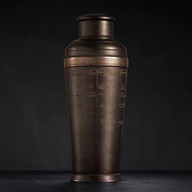 Restoration Hardware Vintage Hotel Recipe Cocktail Shaker - Oil-rubbed Bronze