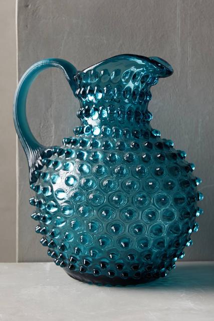 Anthropologie Hobnail Pitcher - Blue