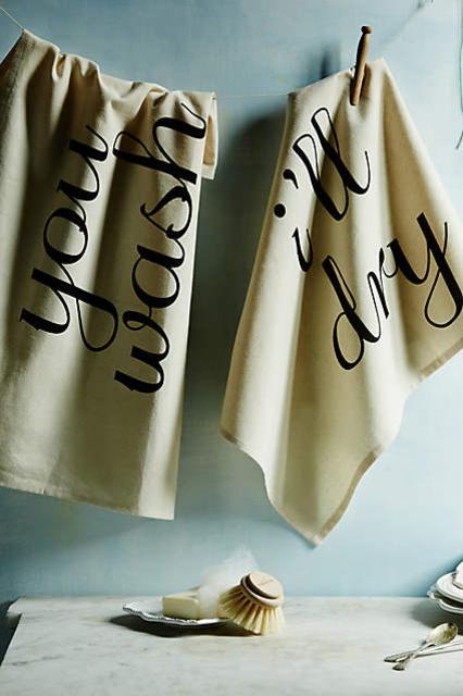 Anthropologie You Wash, I'll Dry Dishtowels