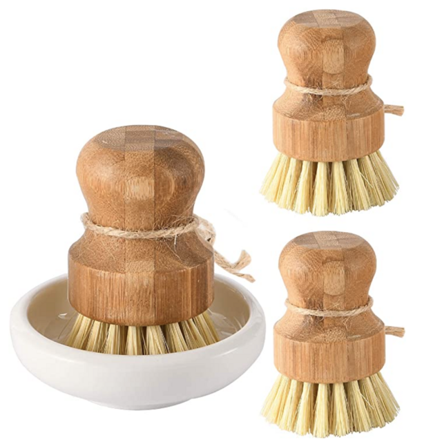 Bamboo Dish Scrub Brushes Set of 3