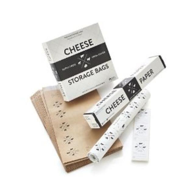 Set - Cheese Storage Bags / Cheese Wax-coated Paper Wrap / Adhesive Labels, 15 Count