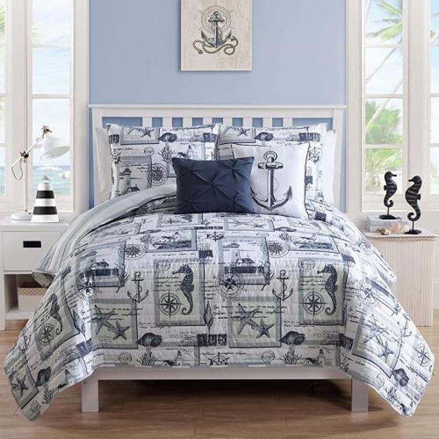 VCNY Shorelife Reversible 5-piece Quilt Set