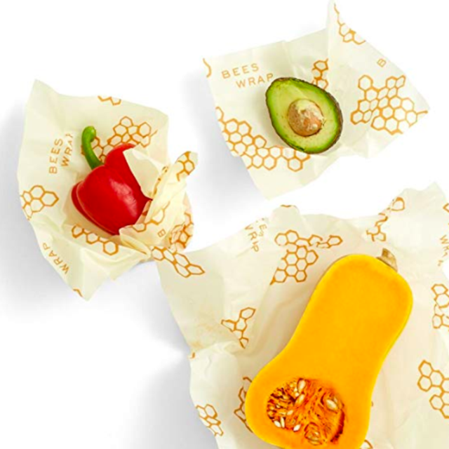 Bee's Wrap Assorted 3 Pack, Eco Friendly Reusable Food Wraps, Sustainable Plastic Free Food Storage - 1 Small, 1 Medium, 1 Large