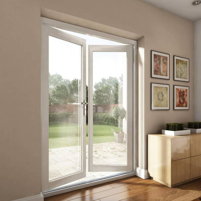 72 in. x 80 in. Fiberglass Smooth White Left-Hand Inswing Hinged Patio Door