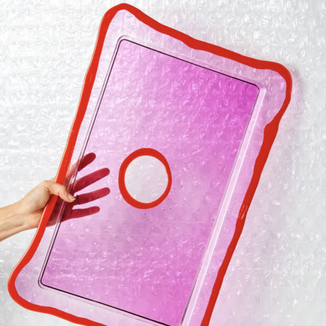 Large Rectangular Tray - Orange Fuchsia