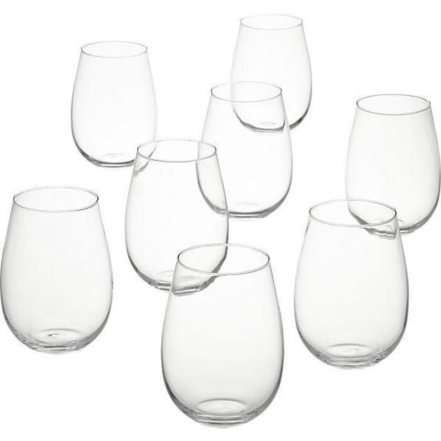 set of 8 true stemless wine glasses