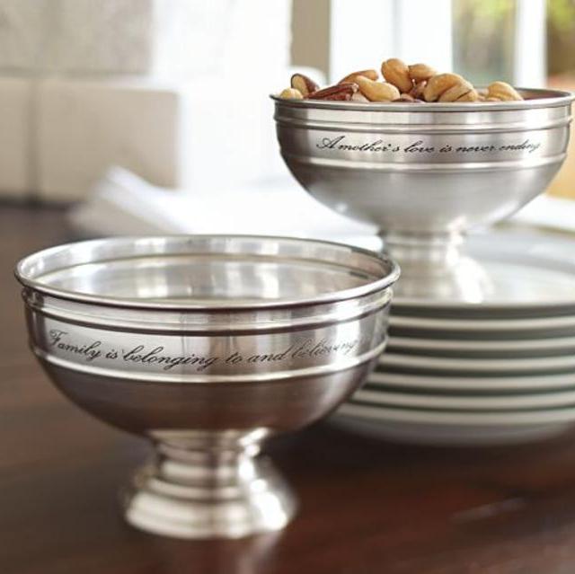 Antique Silver Sentiment Snack Bowl