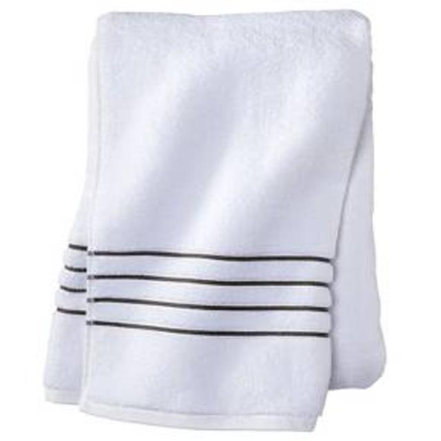 Stripe Accent Hand Towel - Fieldcrest™ - White/Gray