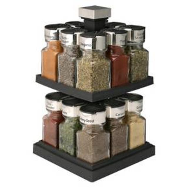 Olde Thompson Square Rotating Spice Rack - 16 Jars