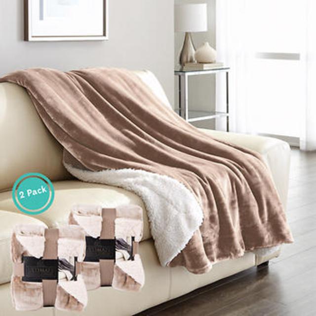 Life Comfort® Ultimate Sherpa Throw 2-pack