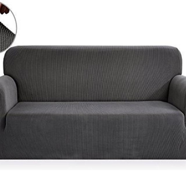Chunyi Jacquard 1-Piece Slipcover (Loveseat, Gray)