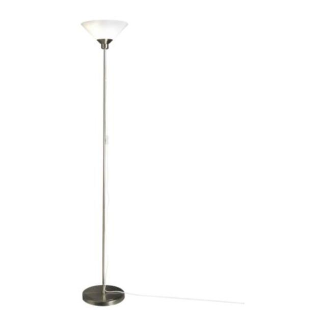 KROBY				Floor uplight with LED bulb, nickel plated, glass
