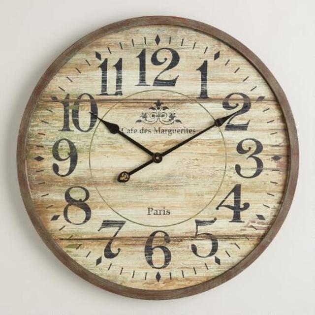 Norah Gray Wash Wood Clock