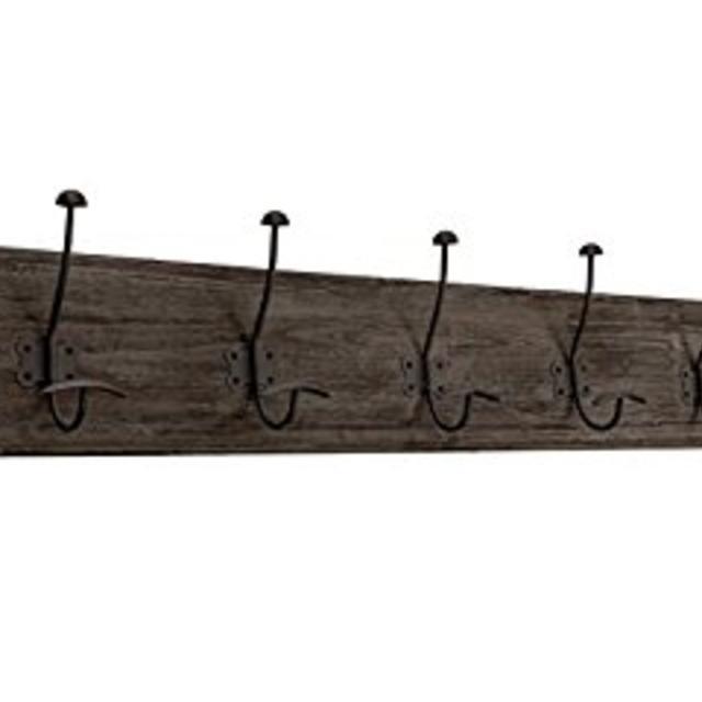 AVIGNON Rustic Hook Rail Coat Rack 38 inches wide and 7 inches high