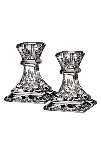 'Lismore' Lead Crystal Candlesticks (Set of 2)