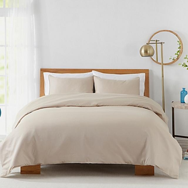 450-Thread-Count Cotton Sateen Full/Queen Duvet Cover Set in White