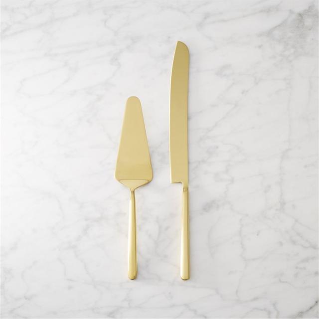 2-piece gold cake serving set